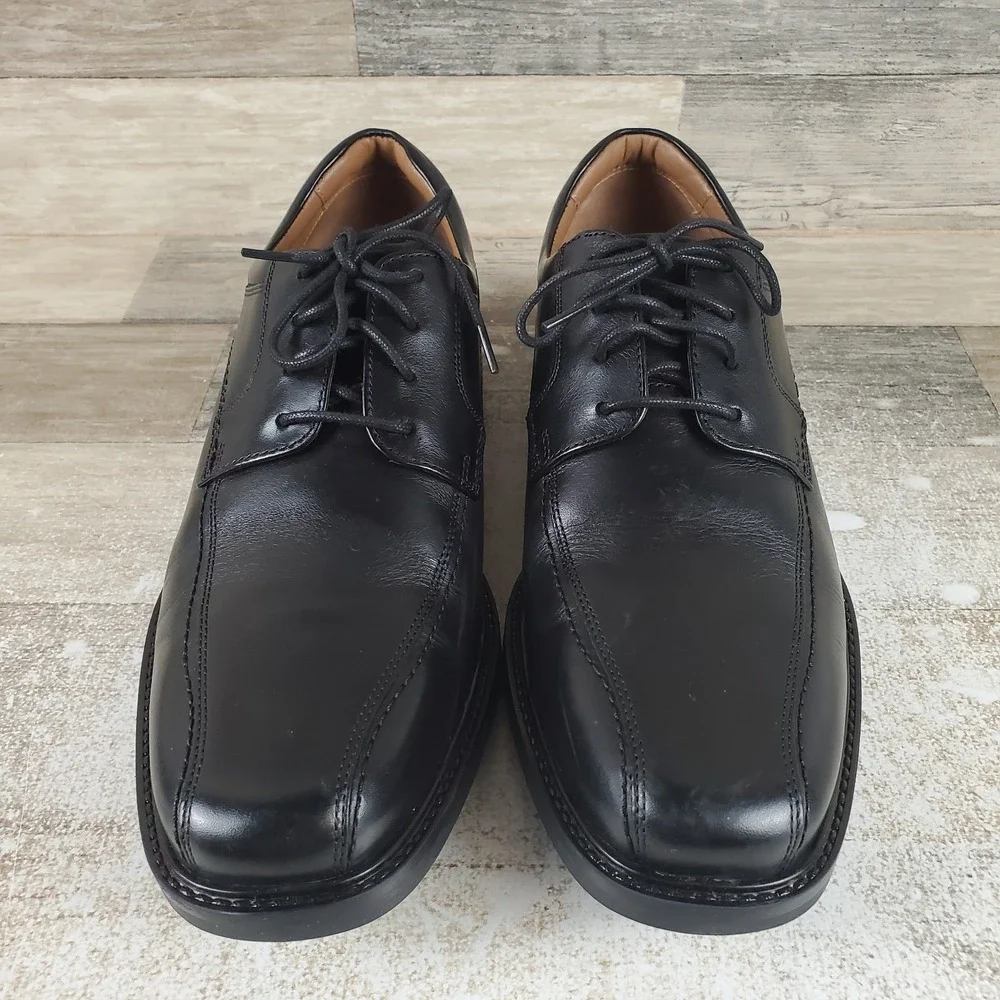 Johnston & Murphy Tabor Mens Oxfords Sz 9 M Black Leather Lace Up Almond Toe
